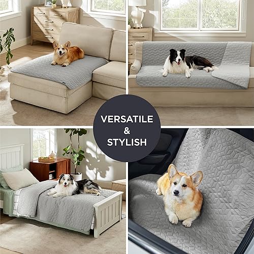 Miniatura 5 de Bedsure Funda de sofá 100% impermeable para perros, lavable, manta antideslizante impermeable para sofá, protector ligero de muebles duradero para