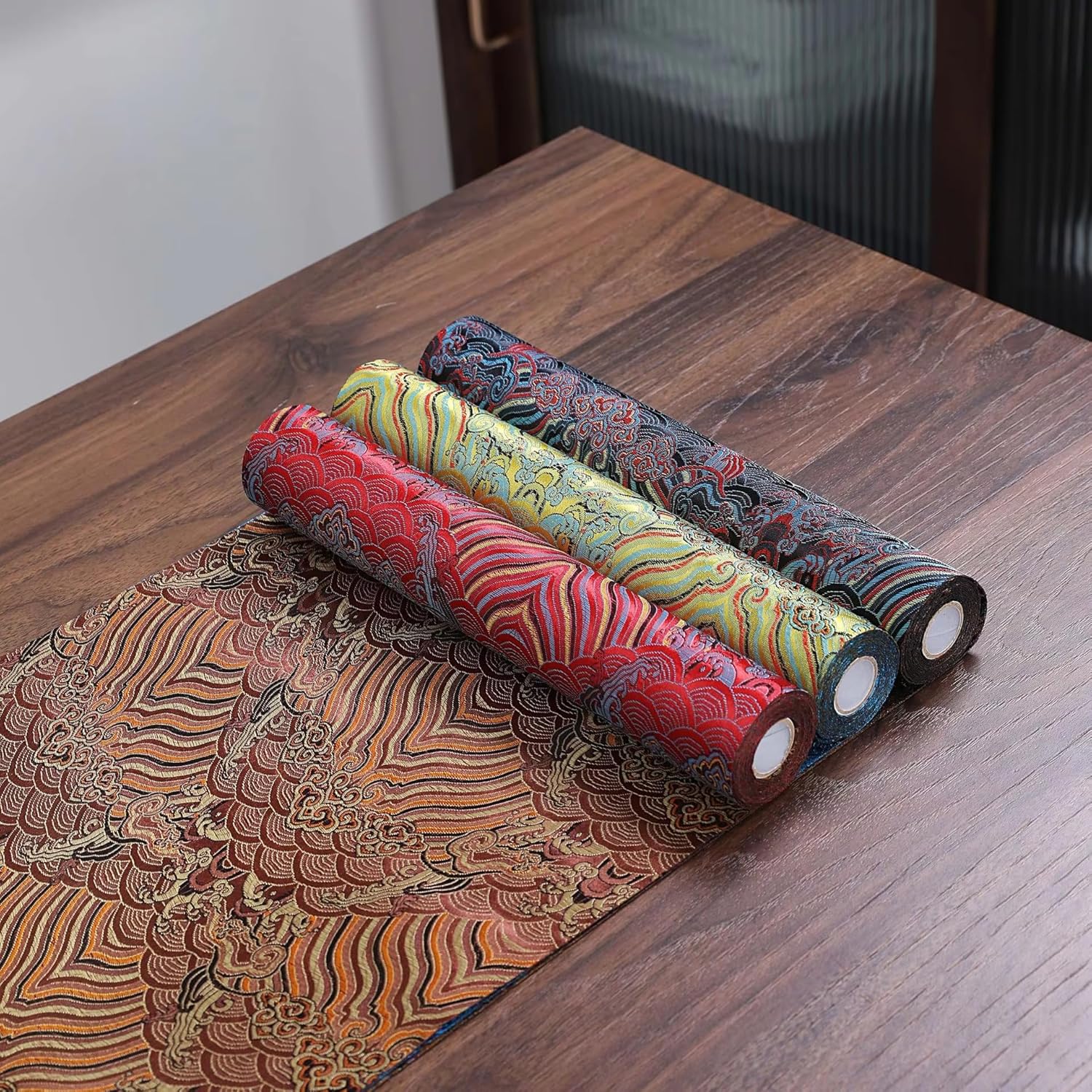 Tea Tablecloth for Family Fun for Home Table Mat, Chinese Style, Tea Set-style3-28x250cm