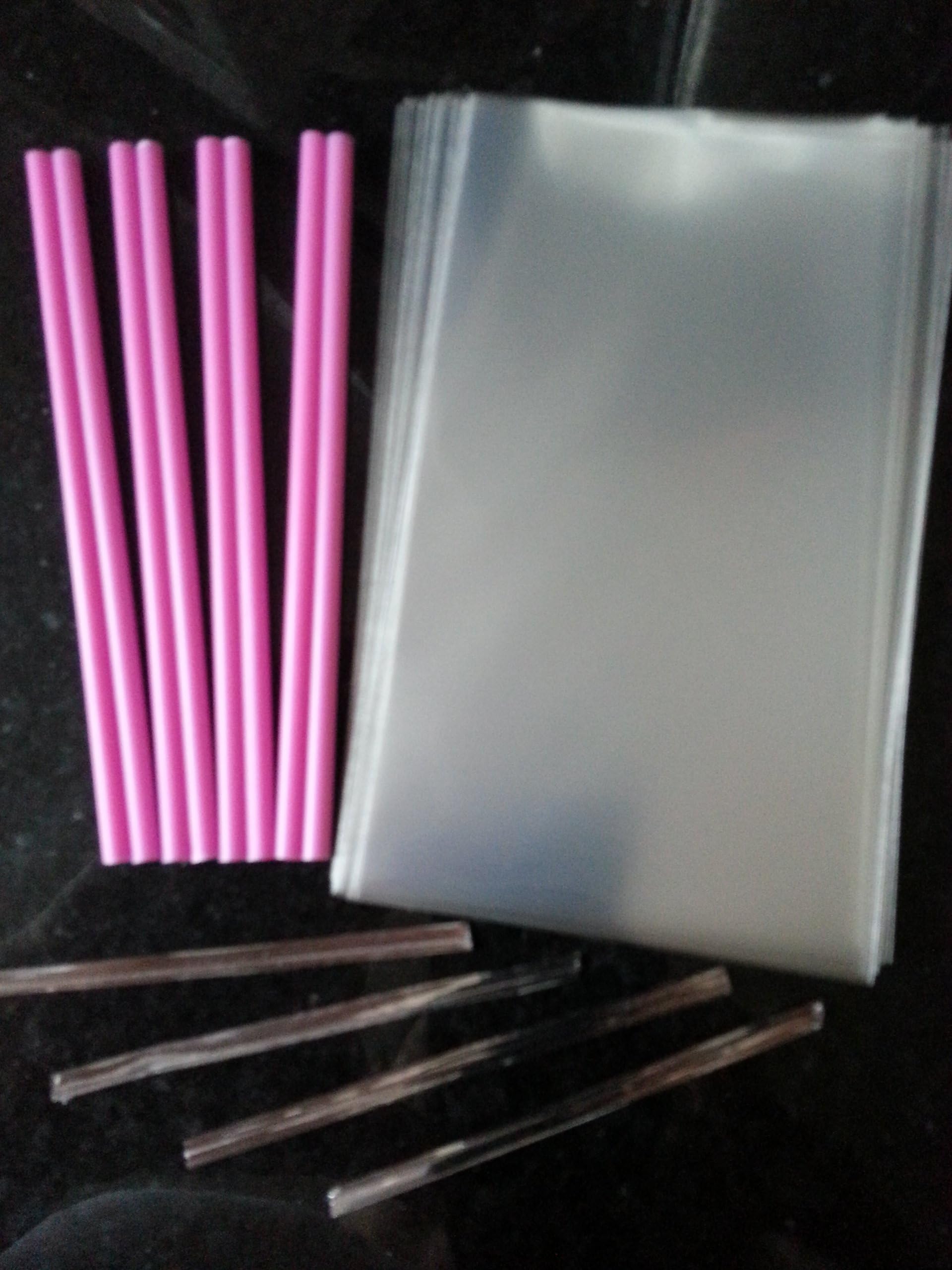 24 x 6" Pink Valentine's Day Lollipop Stick Set - Great for Cake Pops, Chocolates, Lollies.etc