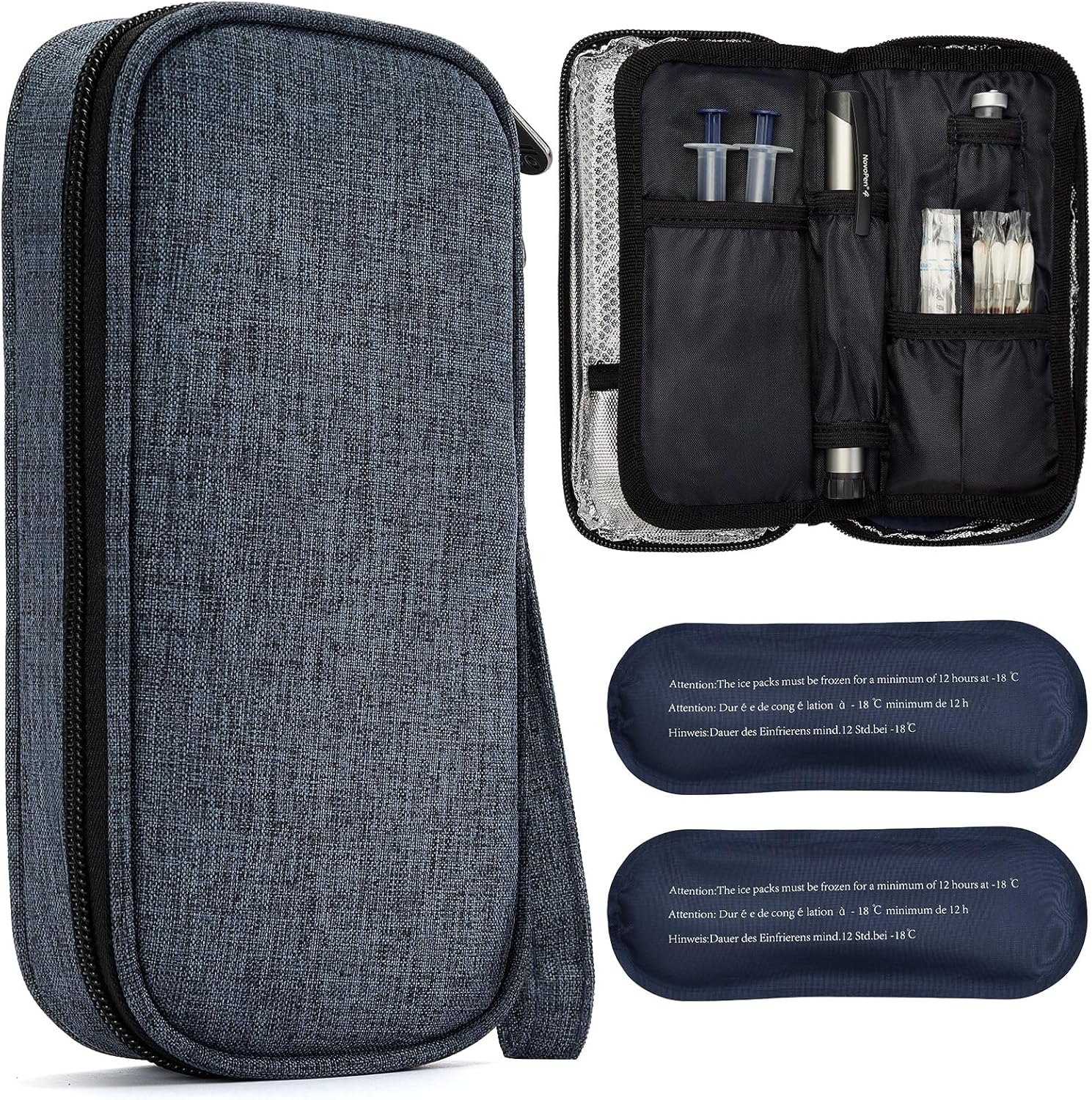 apollo walker Insulin Cooler Travel Case Diabetic Medication Cooler with Ice Packs and Insulation Liner insulin travel case tsa approved