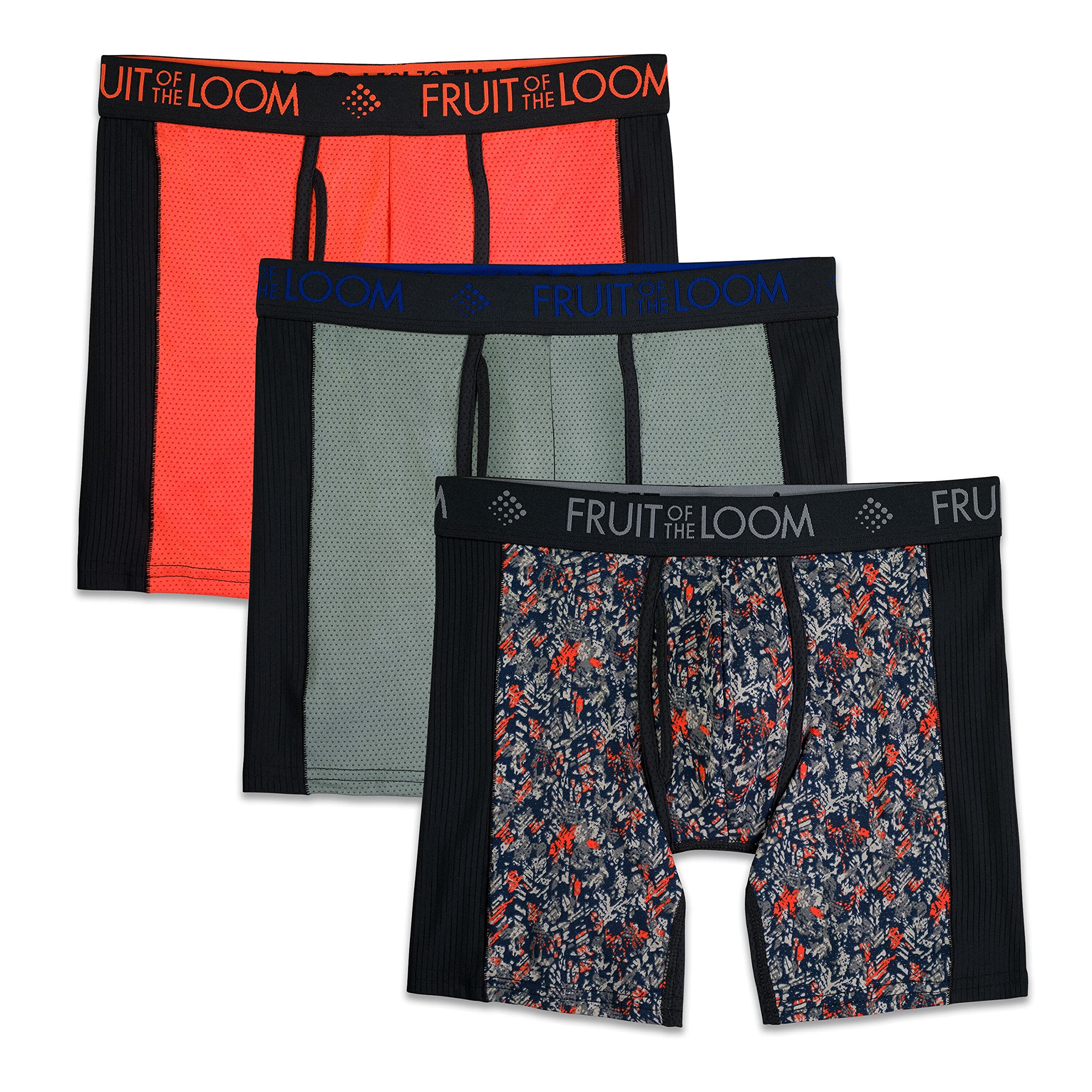 Fruit of The Loom Mens 3PK Breathable Ultra Flex MID Rise Boxer BriefBoxer Briefs