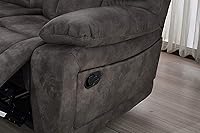 Vista 6 de Betsy Furniture Sofá seccional reclinable de microfibra grande para sala de estar en gris 8019 [izquierda o derecha]
