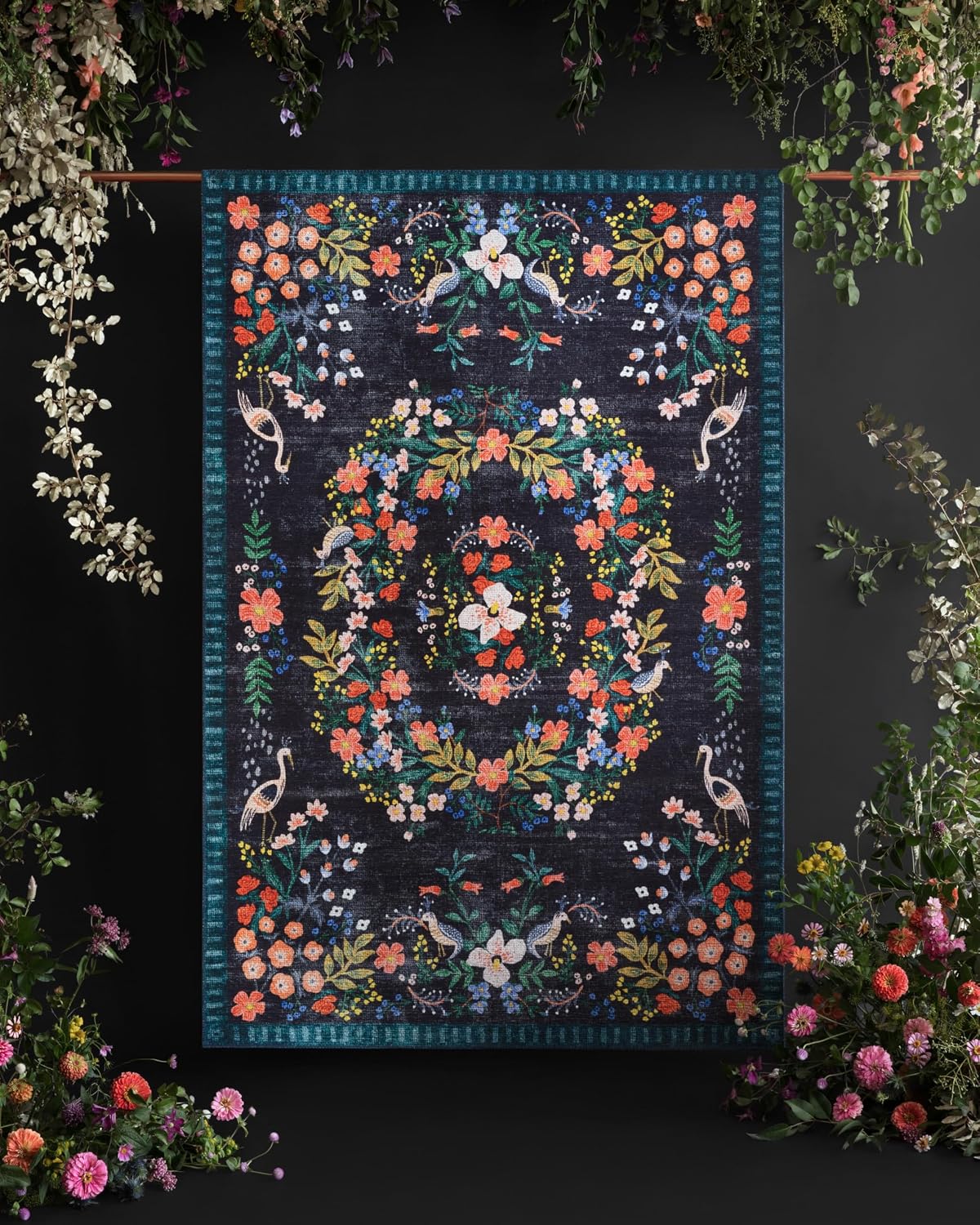 Loloi Rifle Paper Co Palais Black/Multi 5'-0" x 7'-6" Area Rug