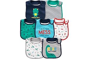 Unisex Baby 7-Pack Bandana Teething Bibs with Snaps