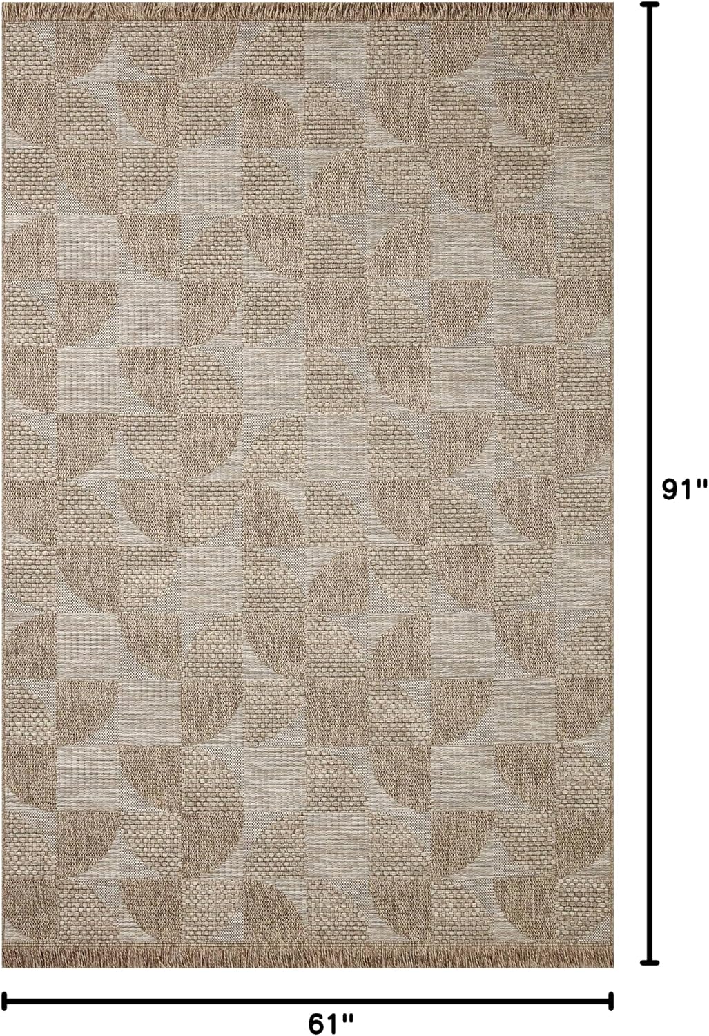 loloi dawn collection indoor/outdoor daw-08 beige 5'-1" x 7'-7" area rug beige 5'1" x 7'7" (rectangular)