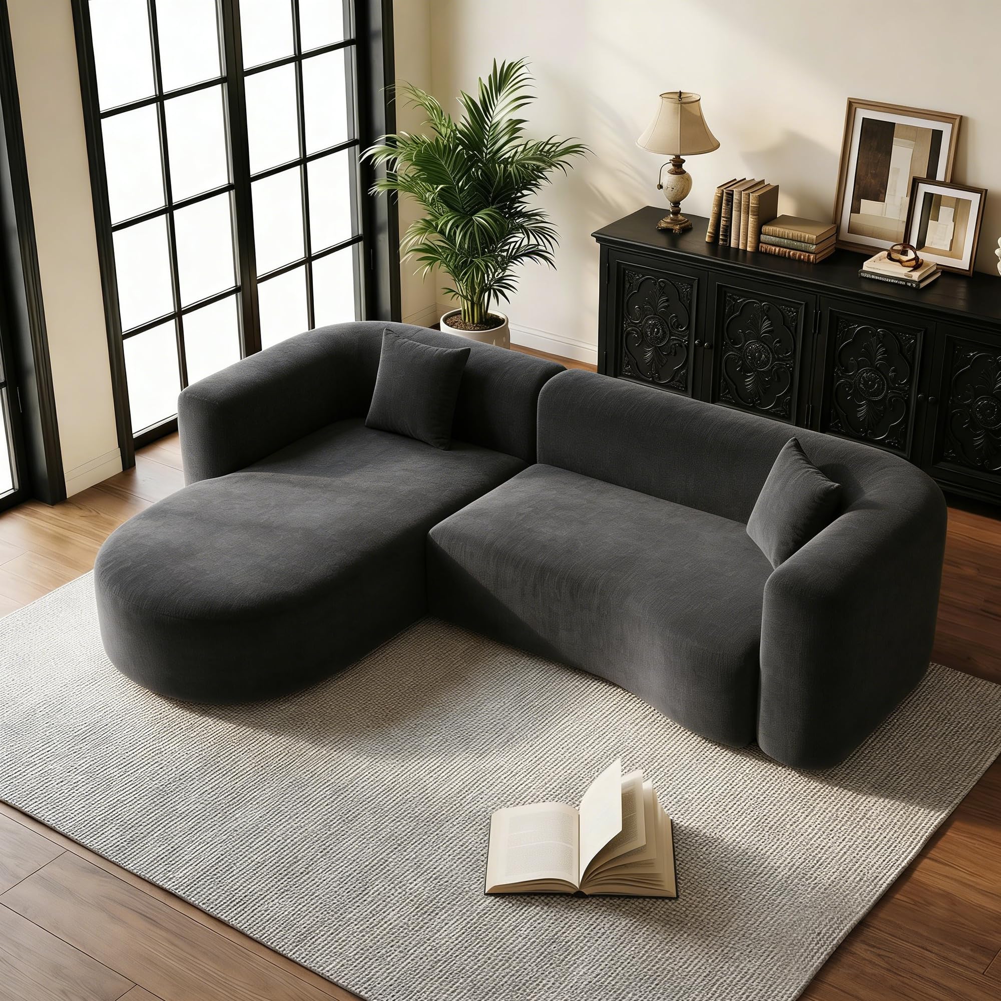 AVAWING Canapé d'angle, 280 cm, avec Installation en Mousse Pure, canapé d'angle 3 Places, canapé en Forme de L, pour Le Salon