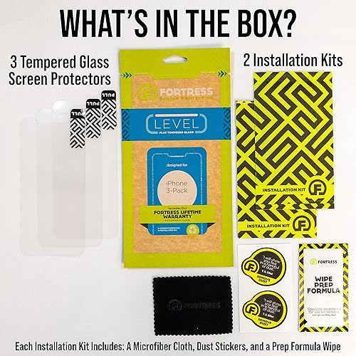 Miniatura 2 de Fortress Protector de pantalla para iPhone 12 Mini paquete de 3 de vidrio templado de alta calidad, resistente a los arañazos, protección contra