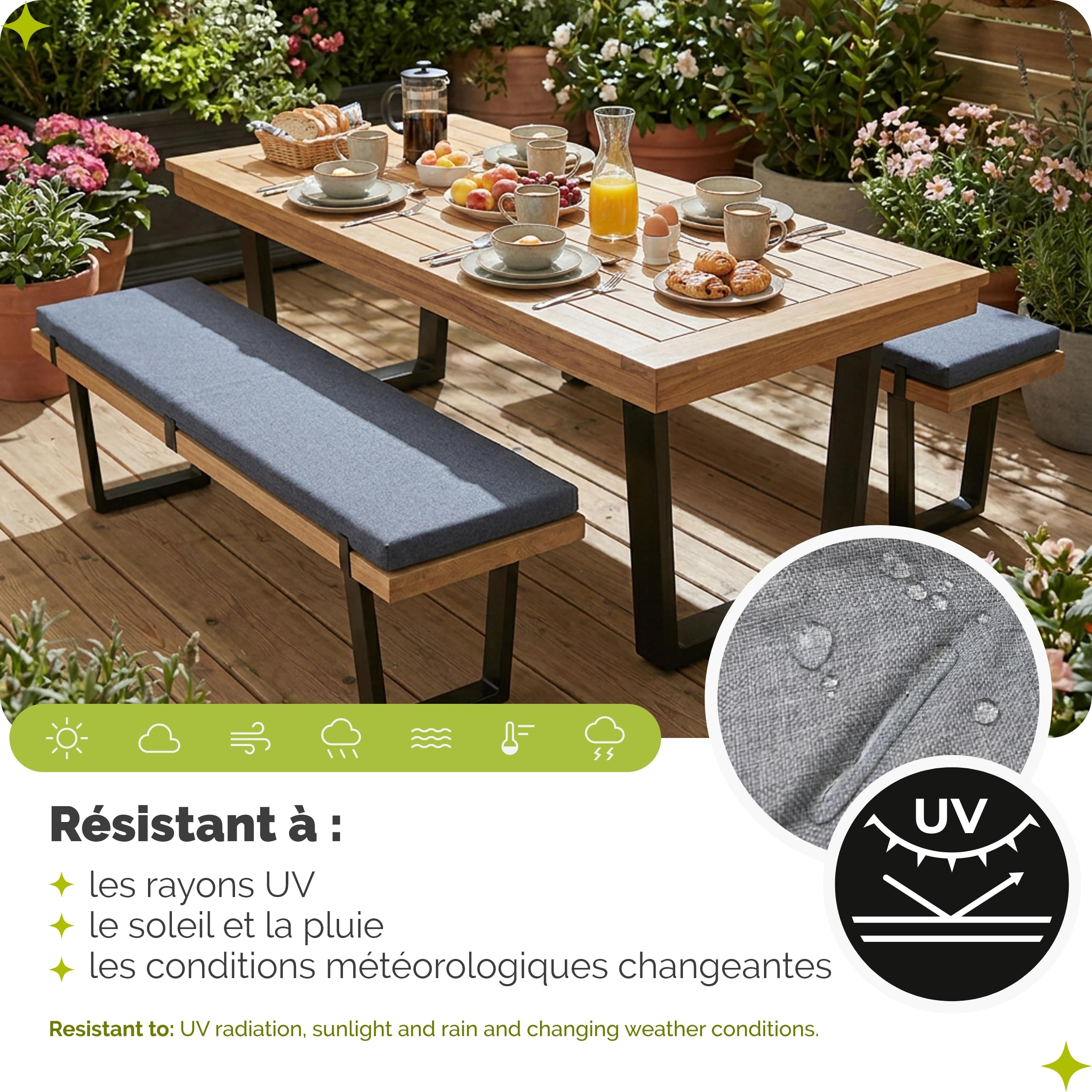 Garronda Coussin Extérieur Imperméable 150x40 cm Anthracite GD-0219