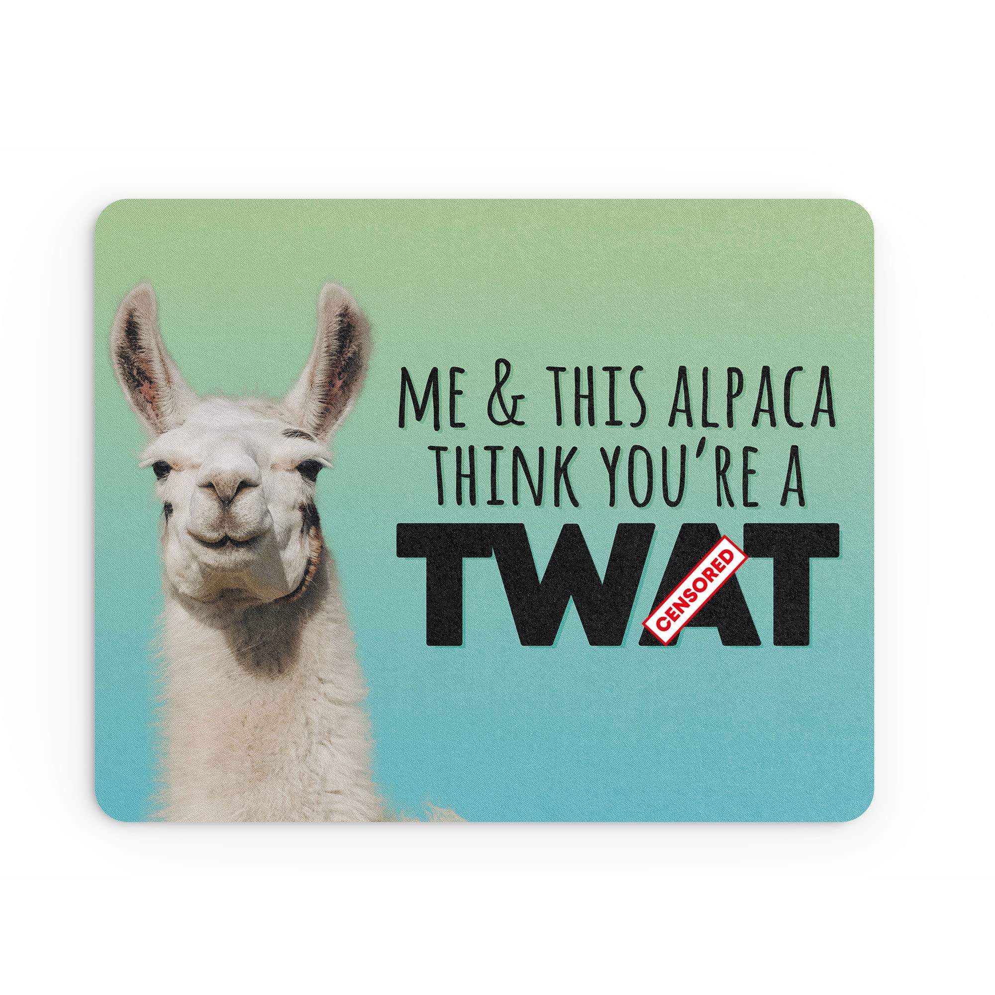Tongue in Peach Funny Mouse Mat | Office Work Mousepad Desk Accessories Computers Admin Colleague Coworker | Me and This Alpaca | Banter Joke | MM155