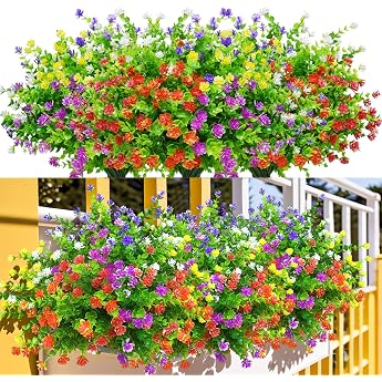 Kinisty Artificial Flowers Like Real 12 Bundles Artificial Flowers Outdoor