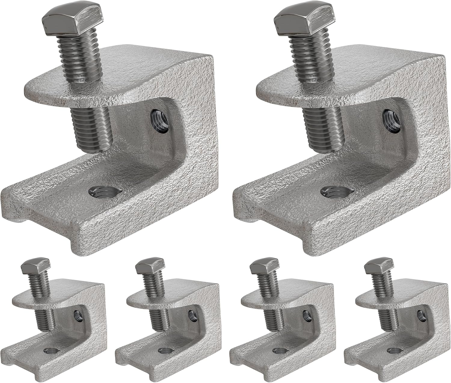 OHLECTRIC 6 Pack - Beam C Clamp - Malleable Iron, Zinc Plated Beam Clamp - Features 1-1/8" Jaw Opening, 1/2"-13” Set Screw Size and 750 lbs Max Load - Safety Beam Clamp - Supports 1/2" to 13" Rods