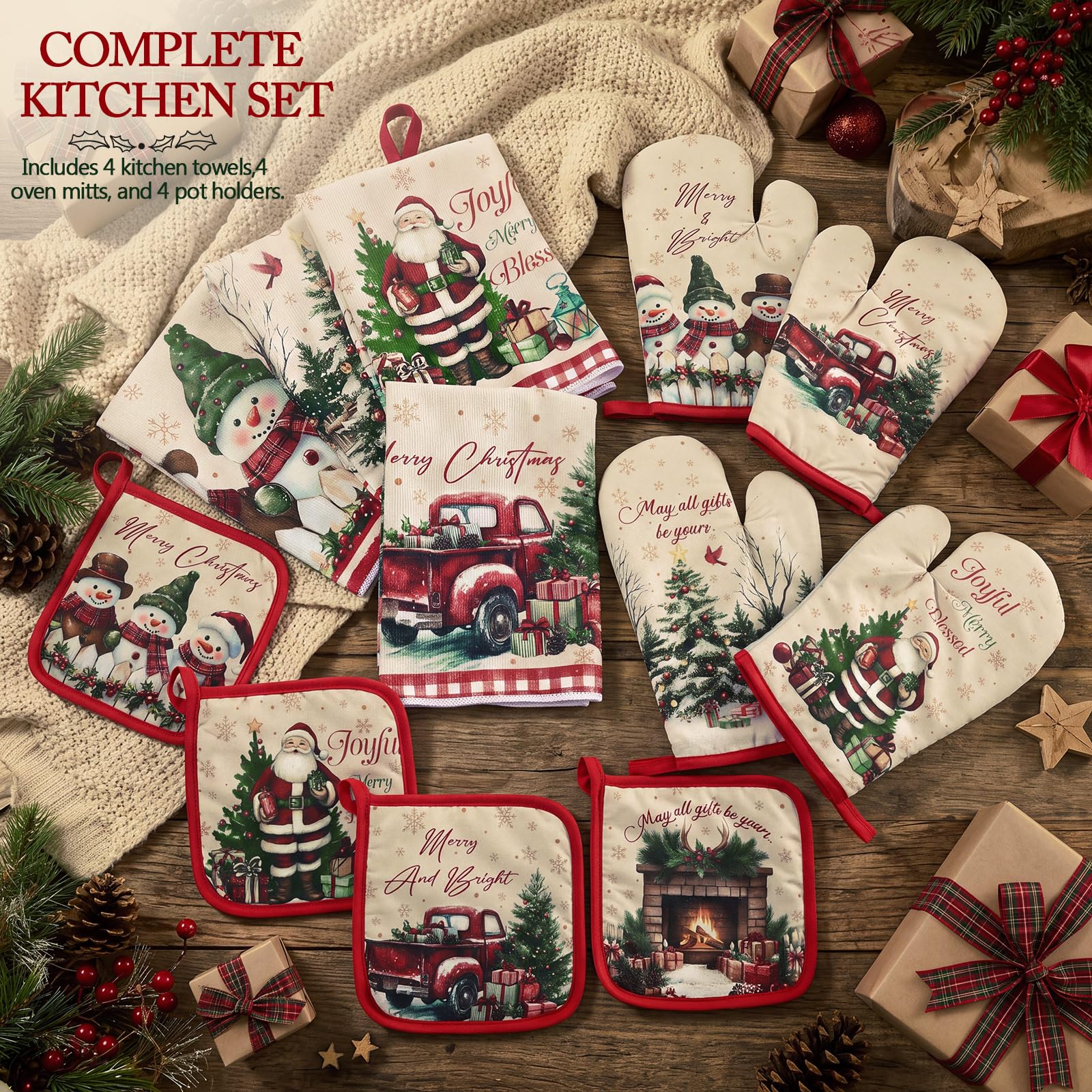 Moukeren Set di accessori da cucina natalizi, 12 pezzi