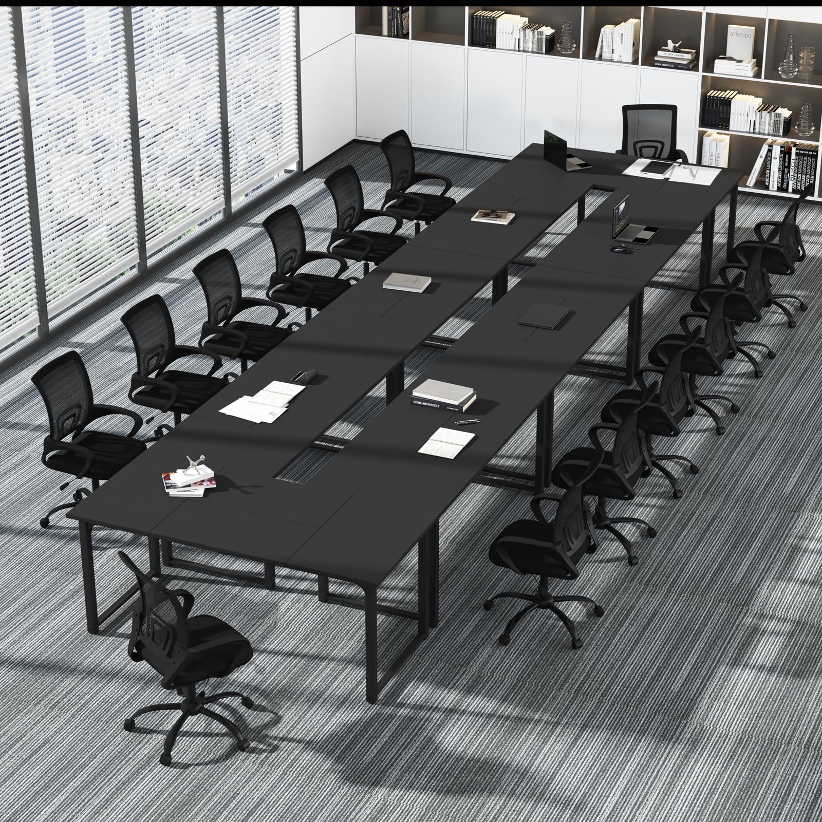 Amazon.com: Bonzy Home 24FT Conference Table, Modern Large Meeting