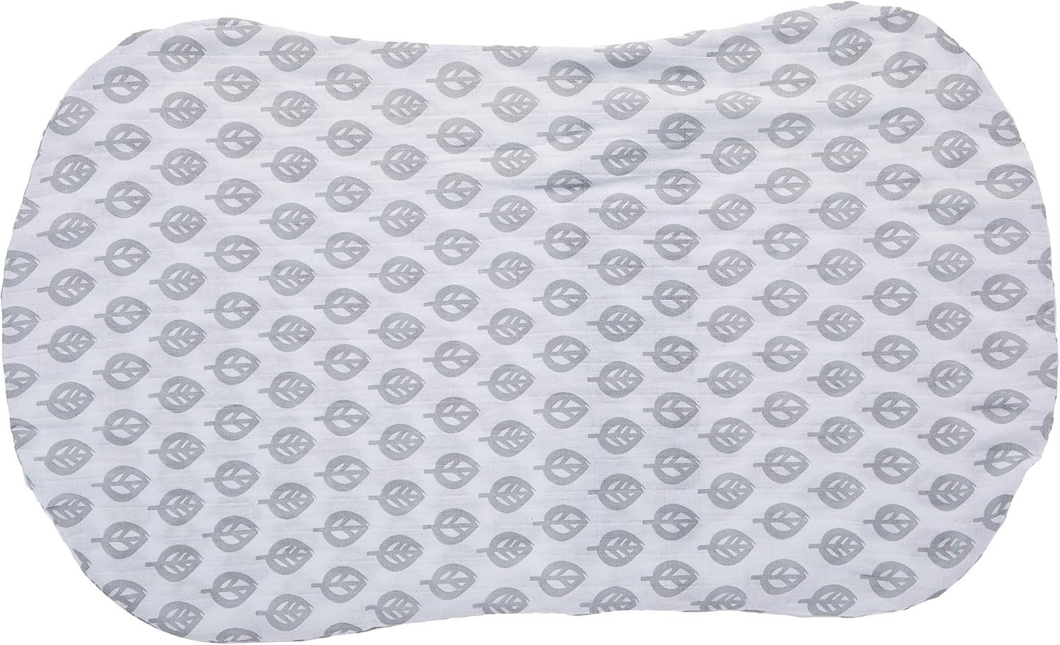 Halo Bassinest Cotton Muslin Fitted Sheet Grey Leaf, Grey/White