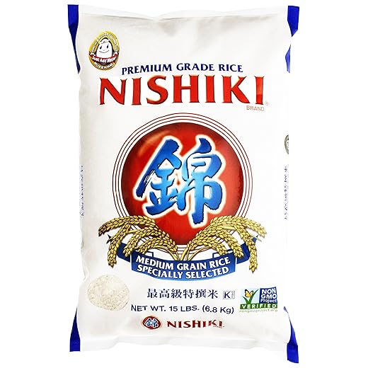 Nishiki Premium Rice, Medium Grain, 240 Oz, Pack of 1