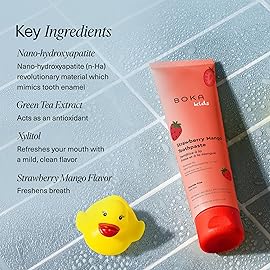 Boka Fluoride Free Toothpaste Nano Hydroxyapatite Toothpaste - Strawberry Mango Flavor, 4 oz 3Pk US Manufactured