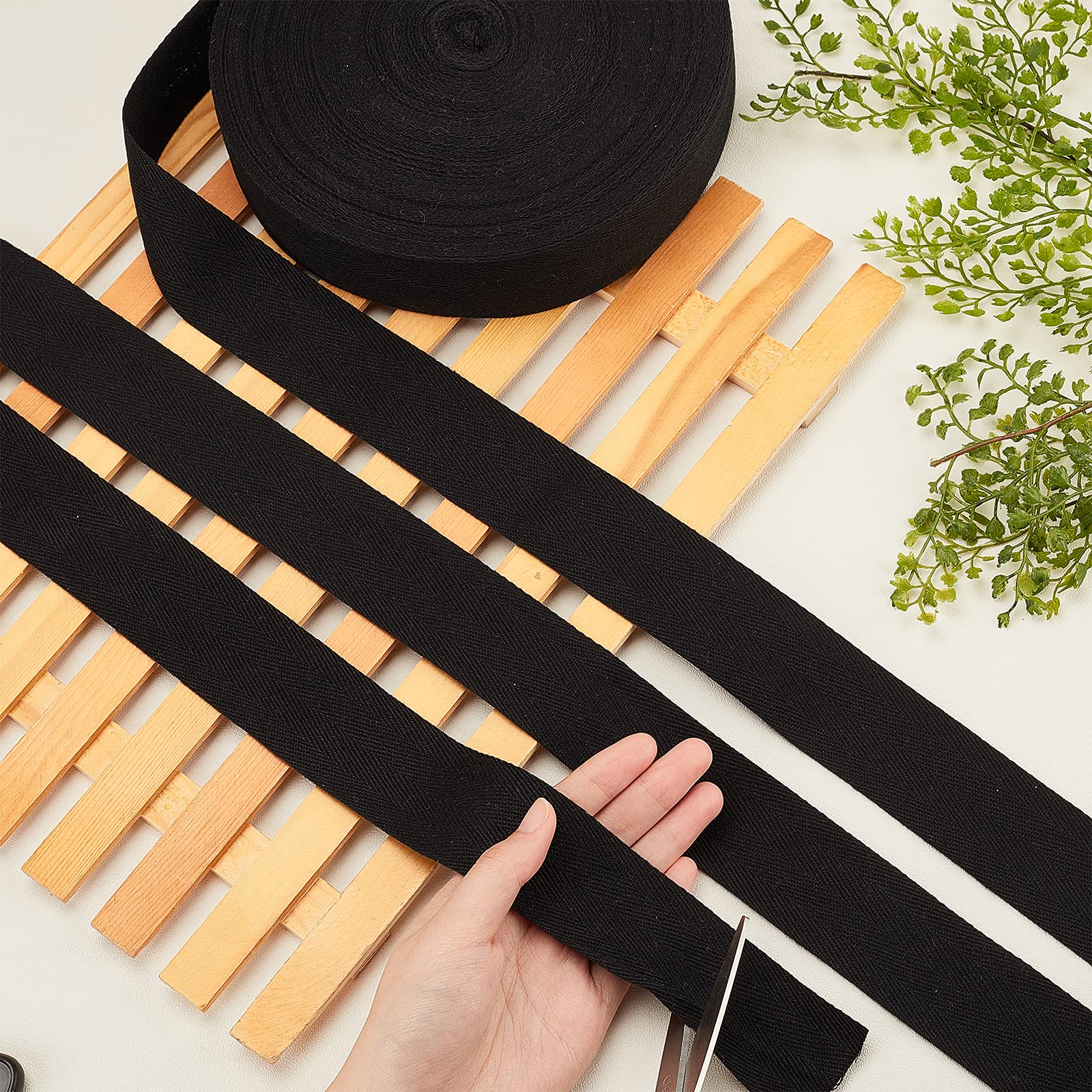 Katoenen keperstof tape 10 mm (3/8 inch) 10 meter katoenen lint