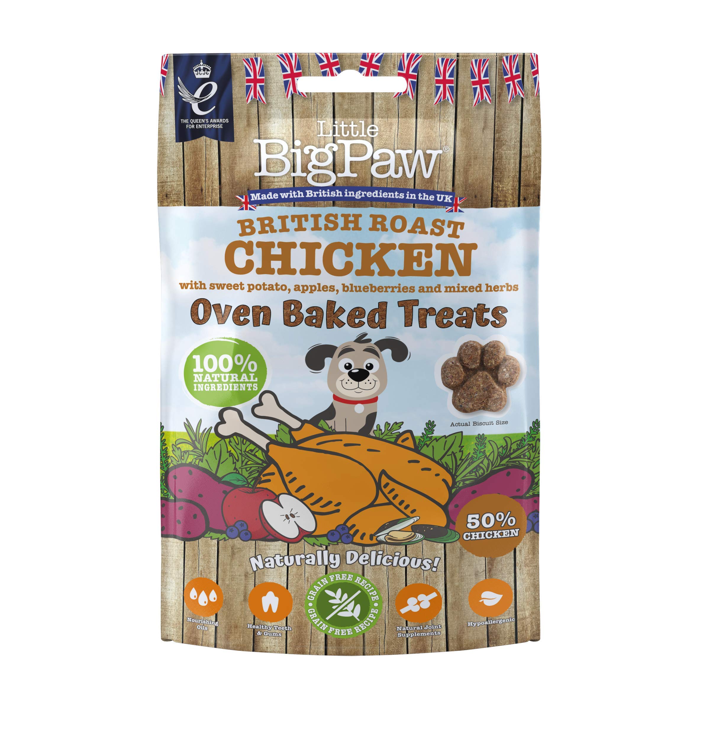 British Oven Baked Chicken Treats for Dogs 130 g