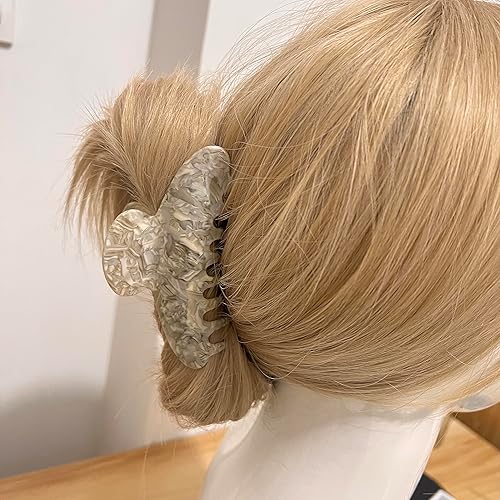 Miniatura 3 de ZHOUMEIWENSP Pinzas de pelo grandes francesas para cabello grueso, pinzas de pelo de tortuga, pinzas de celuloide acrílico, pinza de mandíbula de