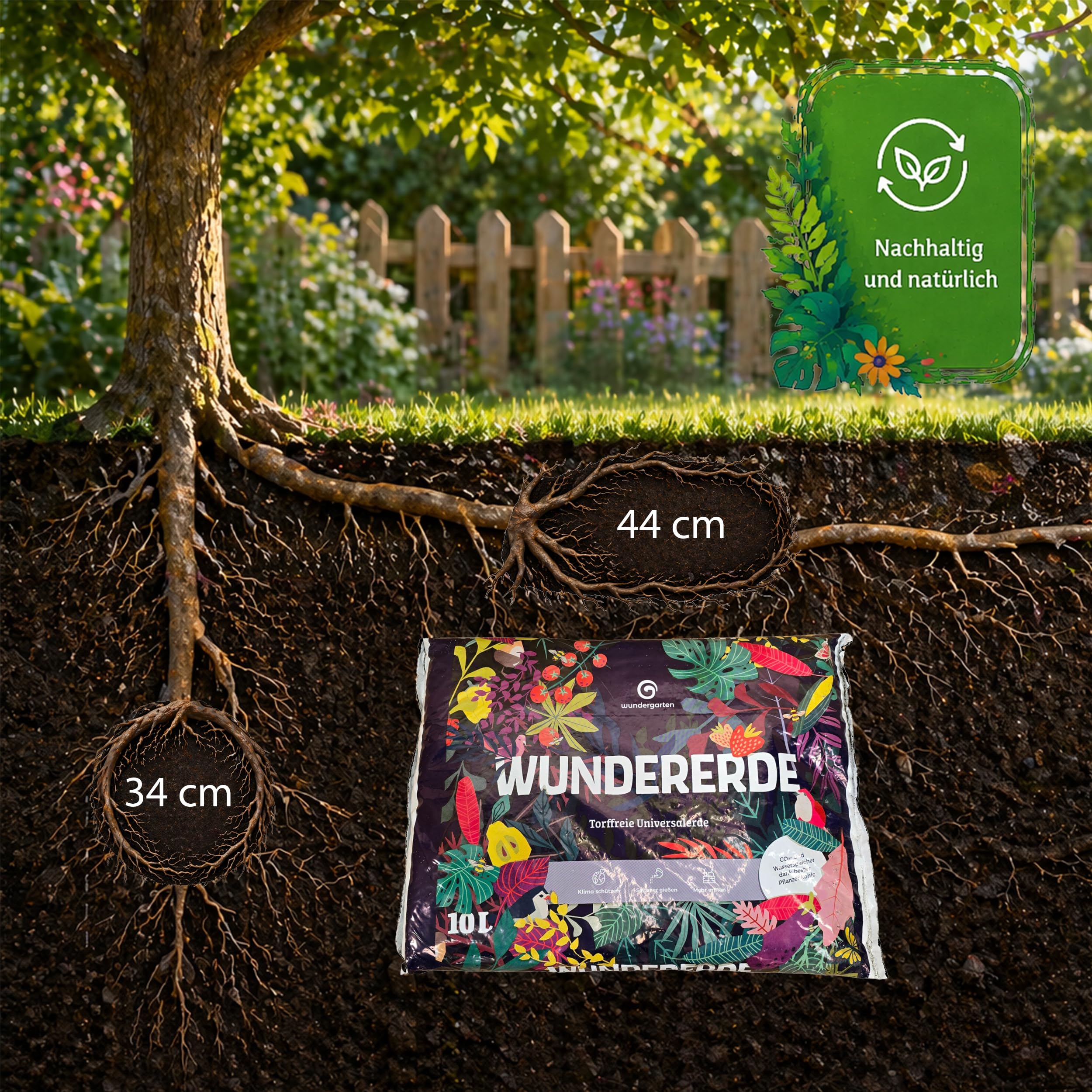 9X 10L Bio Universalerde torffrei – Mit Pflanzenkohle – Wundergarten Wundererde – Blumenerde für Zimmerpflanzen, Kräuter & Balkon – Weniger Gießen & Düngen