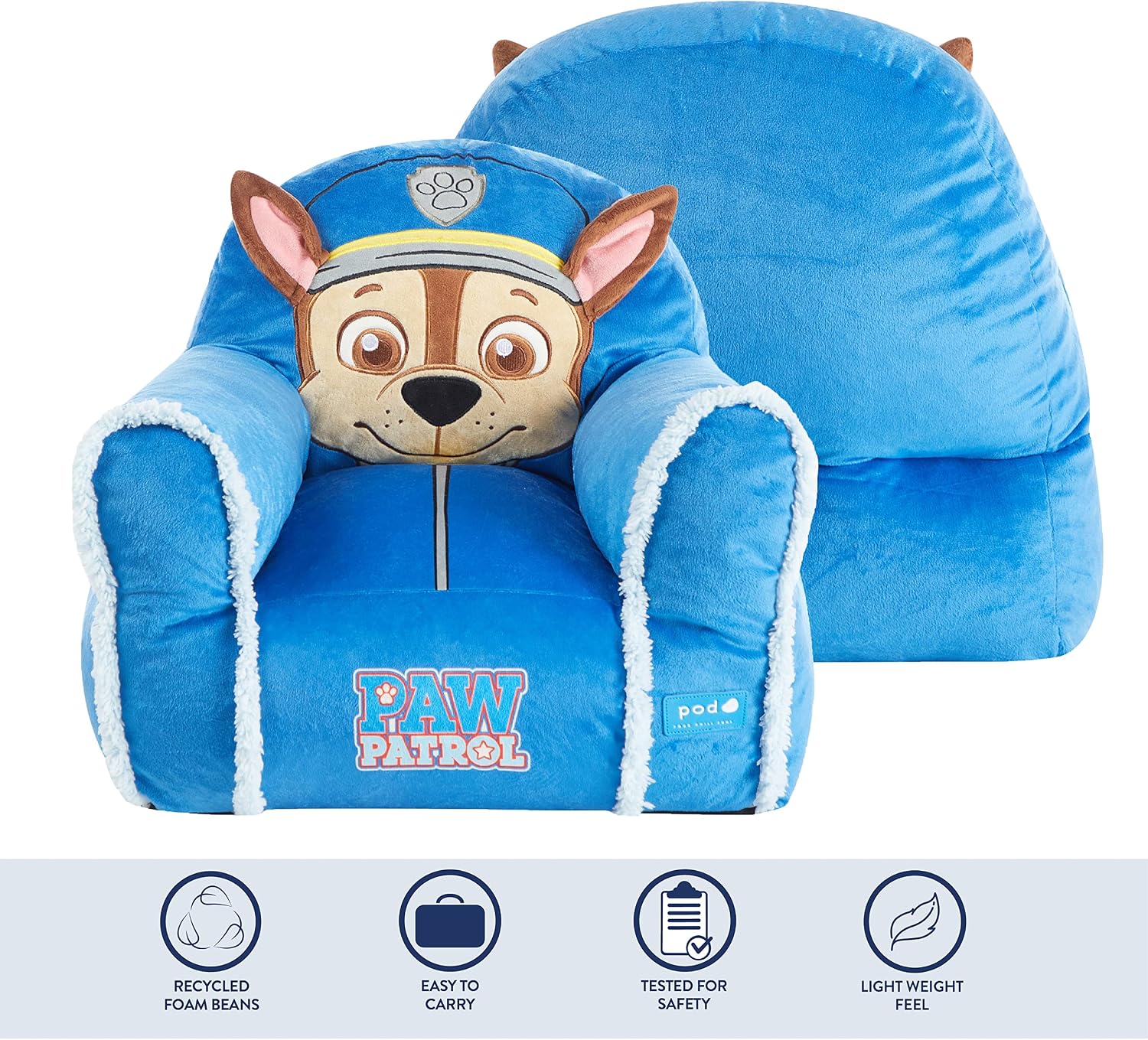Idea Nuova Paw Patrol Chase Bean Bag Sofa Chair Large