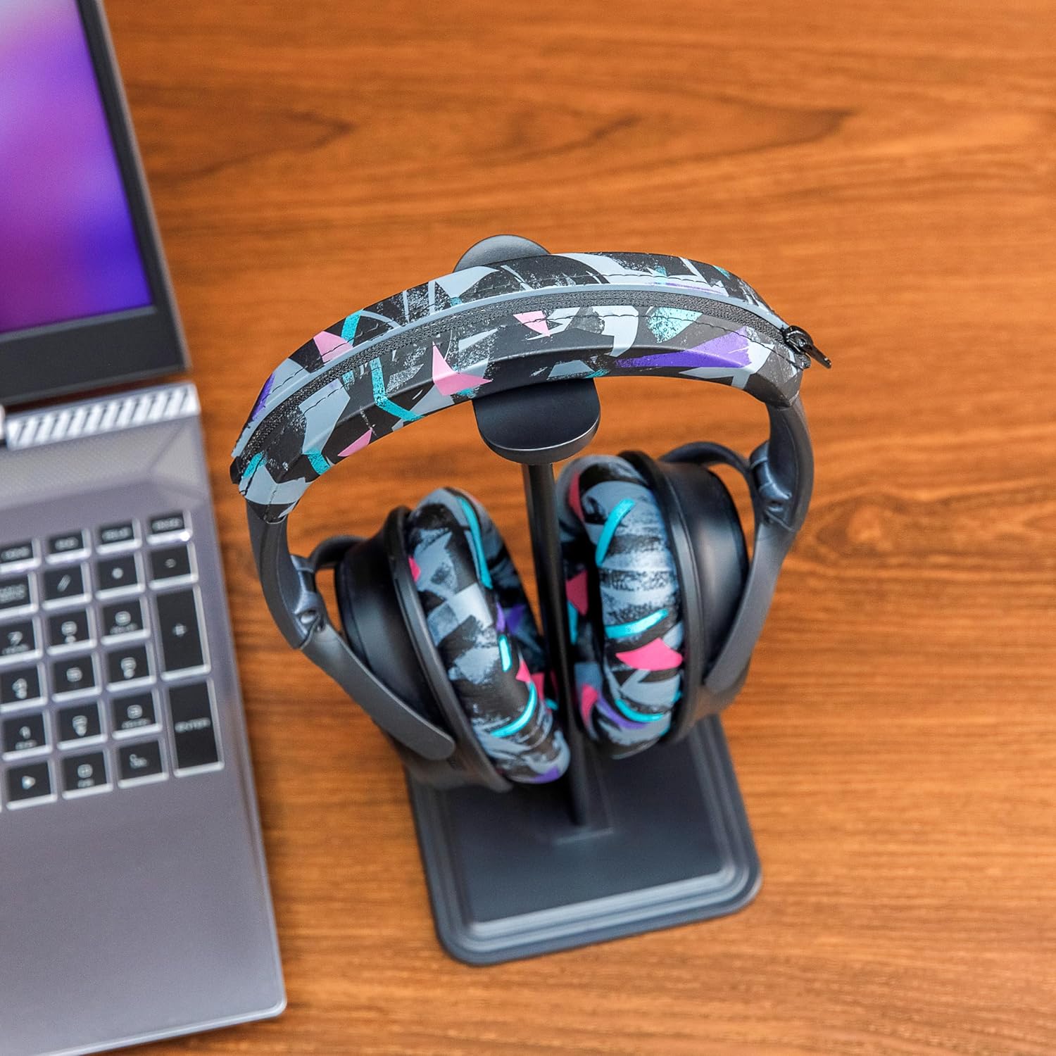 WC SweatZ and BandZ Protective Sweat Cover & Headband Cover Bundle for Bose QuietComfort 35 Headphones by Wicked Cushions | 90's Black - Image 3