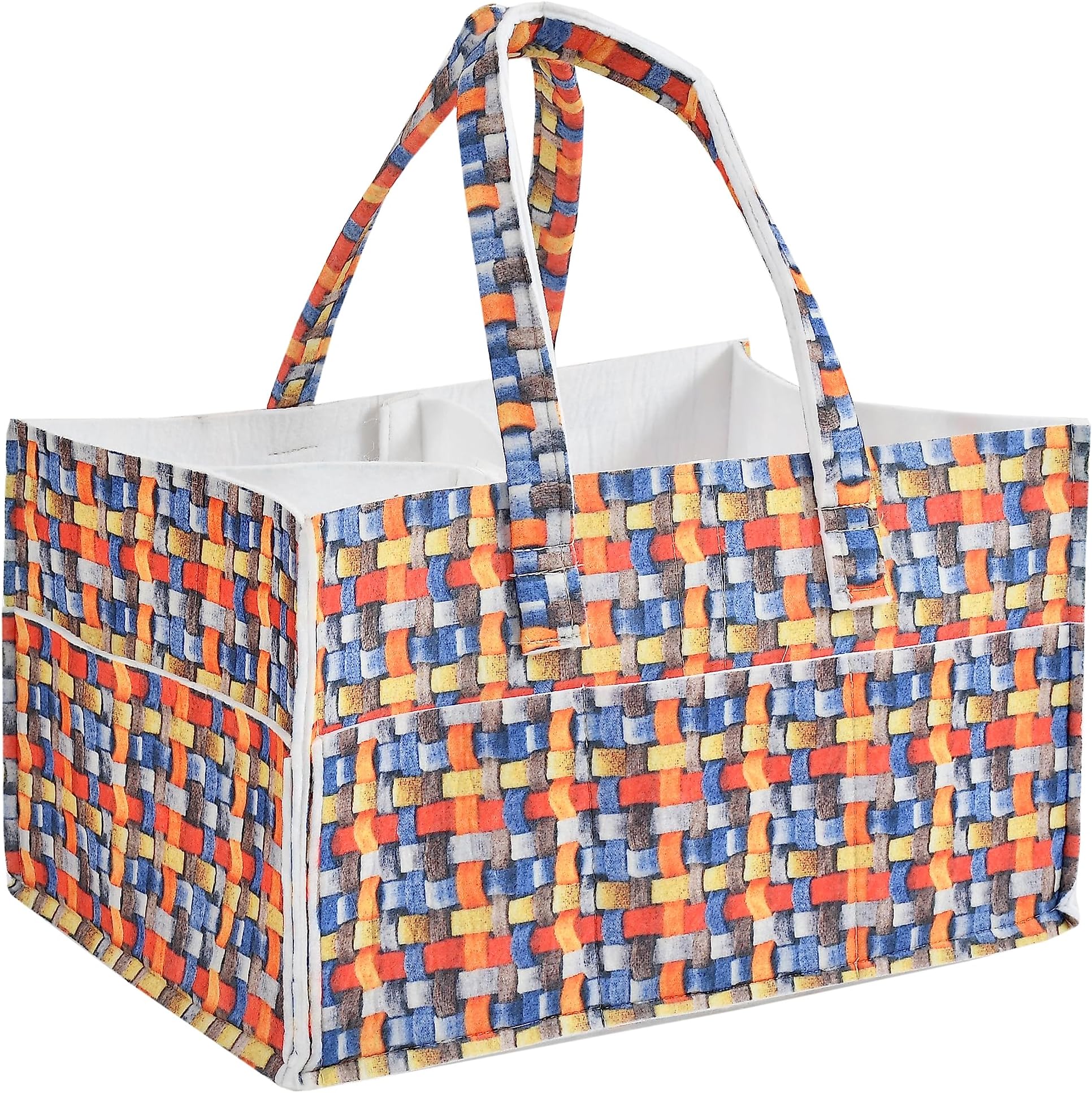 Auvella Diaper Storage Bag Organizer| Nappy Organizer| Nappy Changing Messengers| Caddy Basket| |Diaper Organizer Bag for mother| Diaper Basket| Baby Caddy Bag|Foldable, Portable and Waterproof-Multi