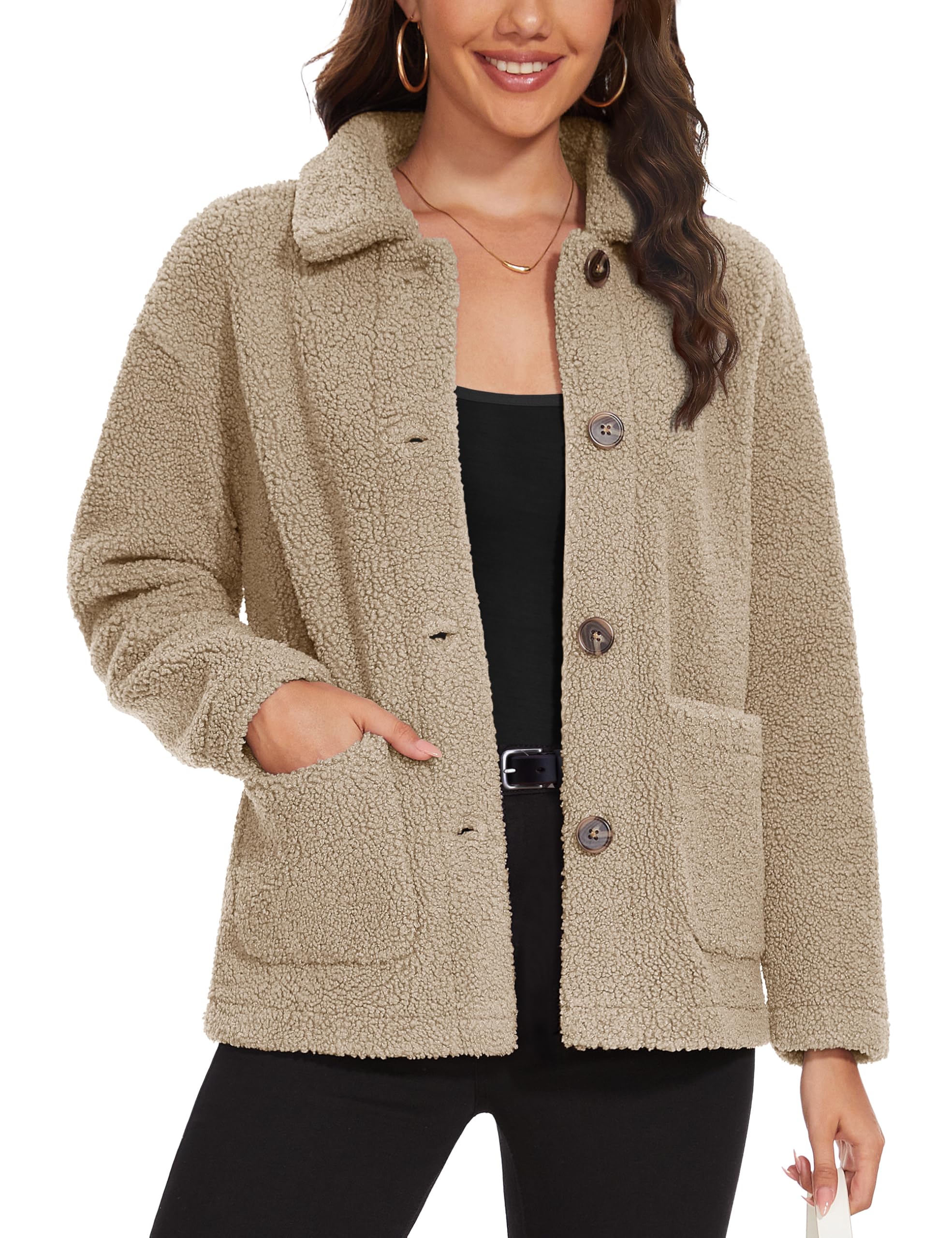 MAGCOMSEN Button Down Sherpa Fleece Jacket