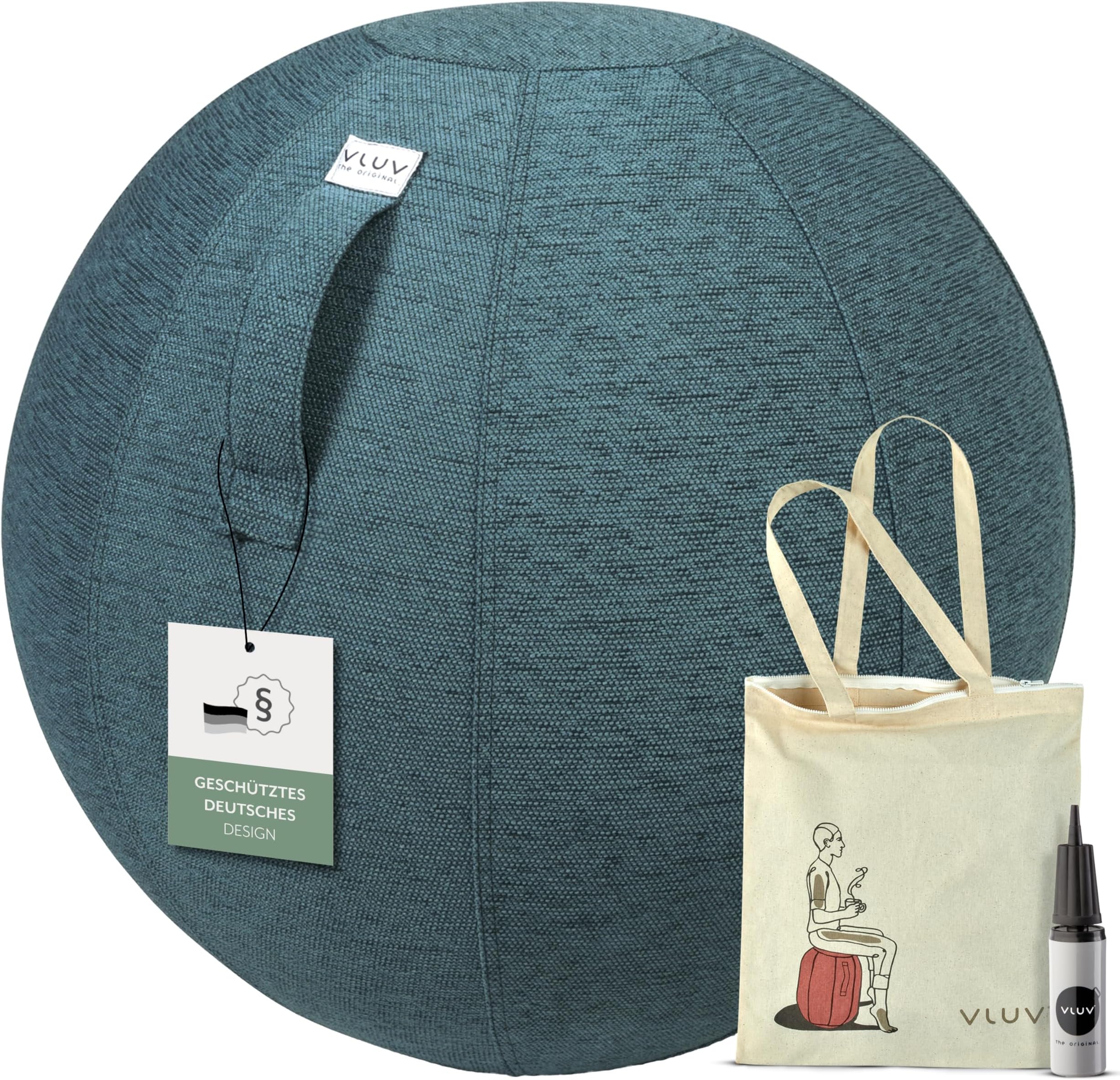 VLUV BOL STOV Ergonomic Office Sitting Ball, Gymnastics Ball with Washable Fabric Cover, Breathable, with Carry Handle and Rolling Protection, for Home Office and Pregnancy
