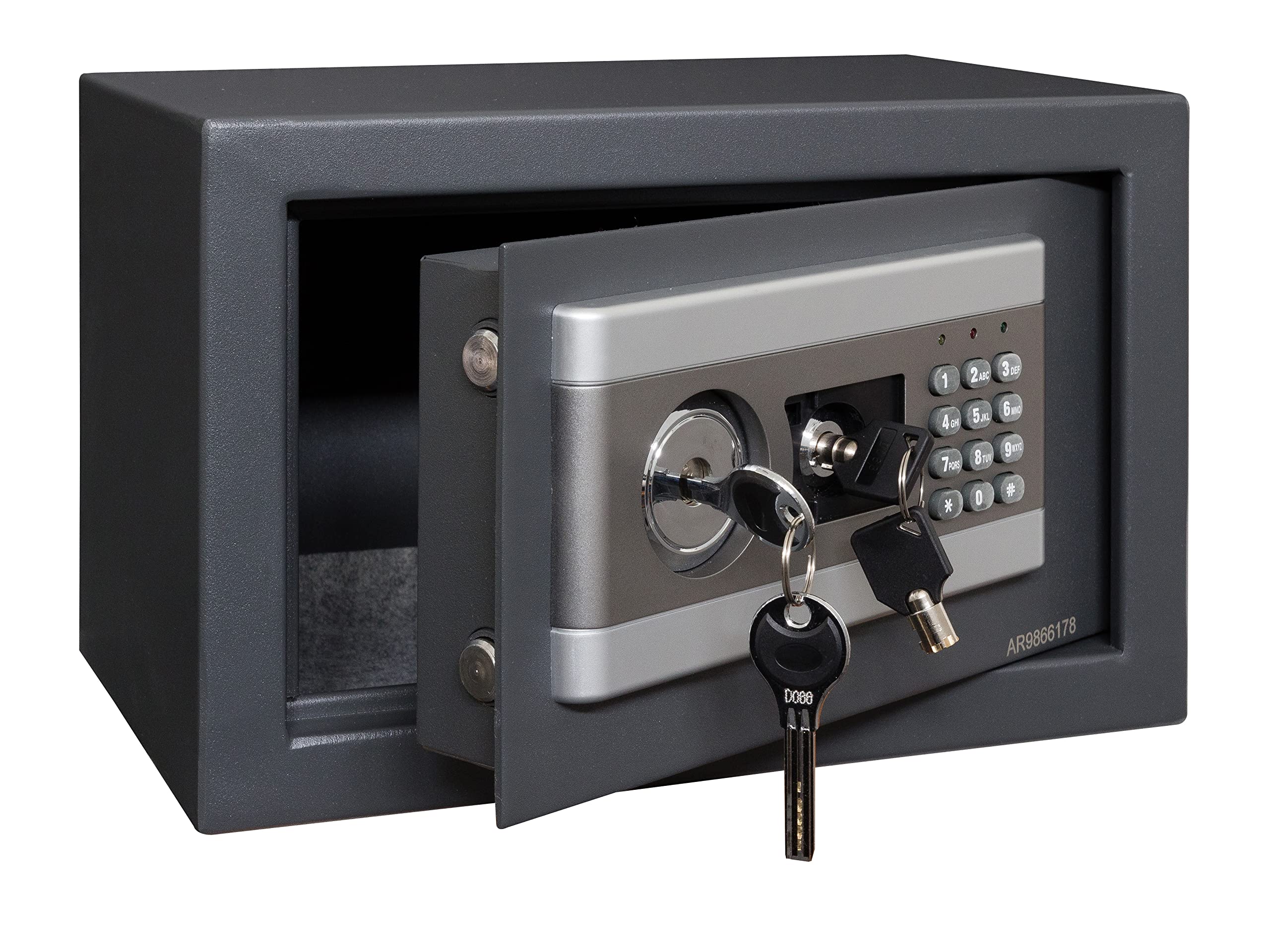 ARREGUI Stylo 19010-S1 Caja Fuerte de Acero Con Apertura de Doble Seguridad, Cerradura Electrónica más Llave, con Códigos Programables, Caja de Seguridad para Hogar y Negocios, 20 x 31 x 20 cm, 8 L