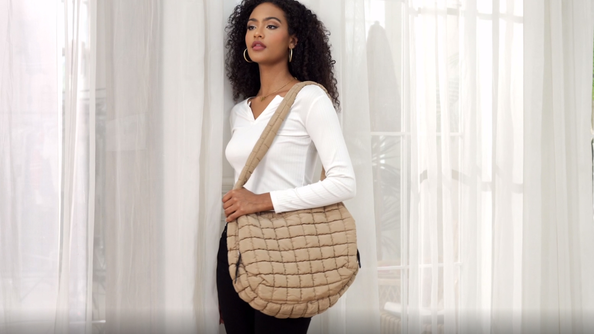 Bolso tote acolchado para mujer, grande y liviano miniatura 7