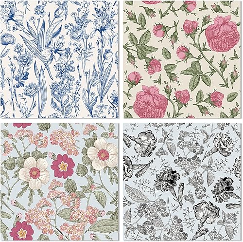 Vista 24 de Papel de manualidades, 24 hojas, 12 diseños, álbumes de recortes, una sola cara de 6 x 6 pulgadas, papel de cartulina, álbumes de recortes, 24