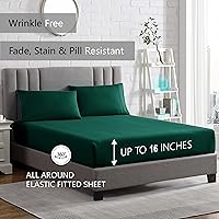 Vista 4 de American Home Collection Juego de sábanas de 3 piezas, bolsillo profundo de 16 pulgadas, microfibra ultrasuave, transpirable, de fácil cuidado, sin