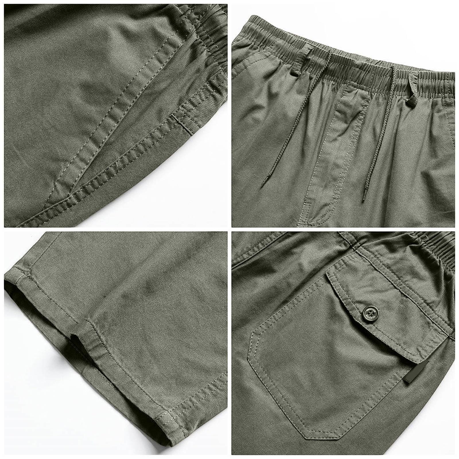 Pantaloncini sportivi da uomo, elasticizzati, taglie grandi, Nero/verde
