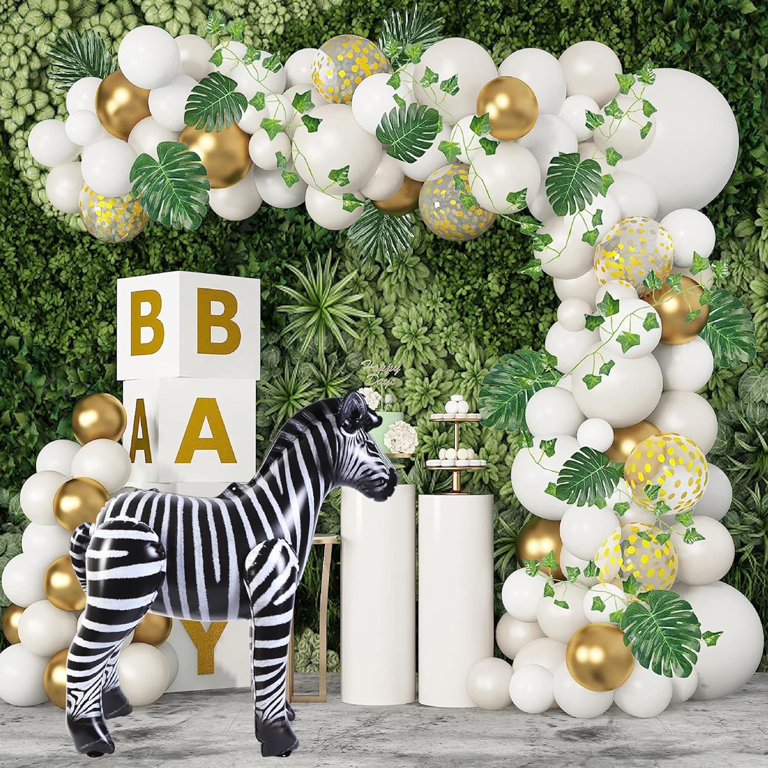 ILILEISURELY Inflatable Zebra Balloon,Realistic Safari Jungle Animal Balloons for Birthday Baby Shower Wedding Party Decorations Wildlife Photo Prop