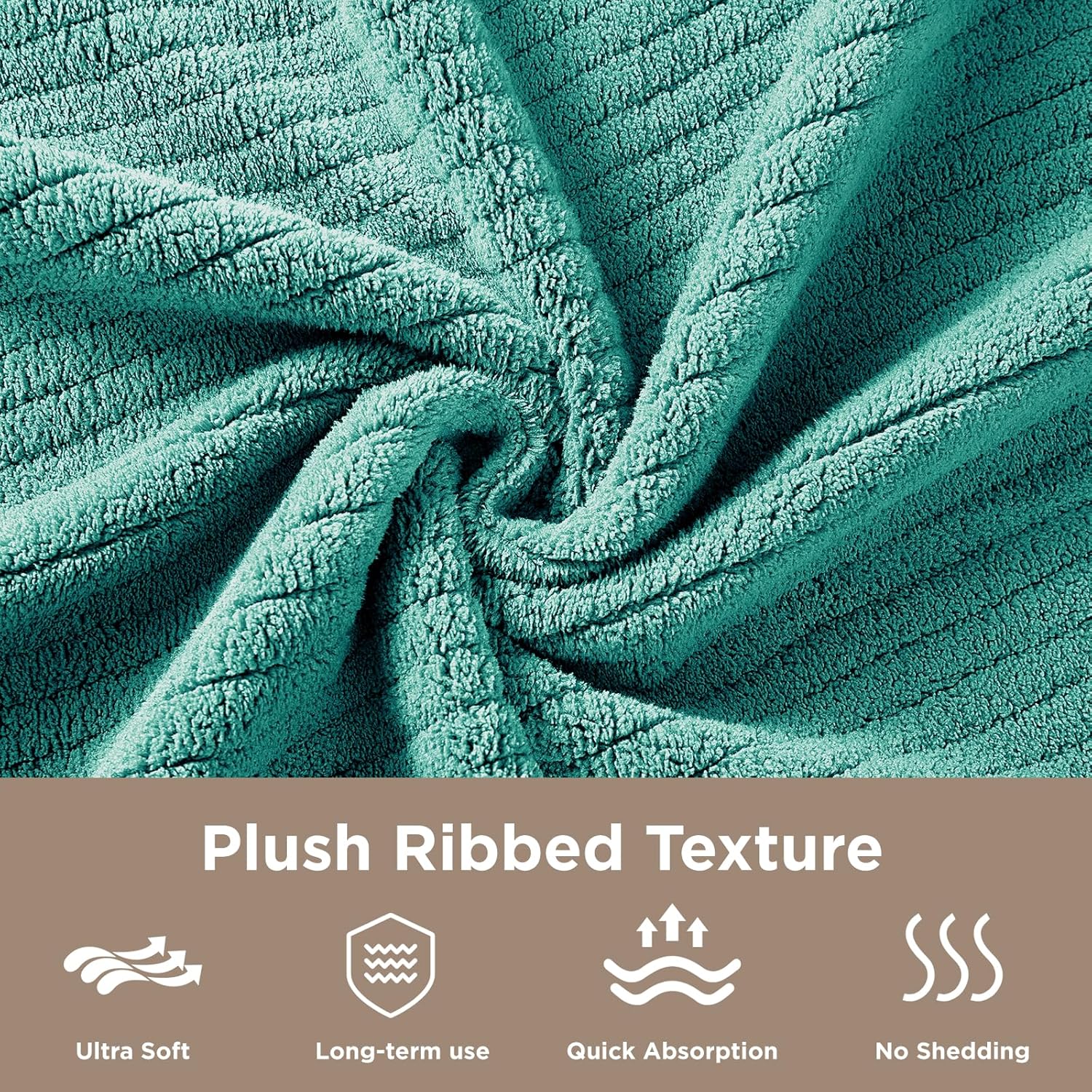 Oversized Bath Towels 8 Piece Towel Set, 2 Extra Large Bath Sheets, 2 Hand, 4 Washcloths, Luxury Soft Super Absorbent Thick Shower Towels for Bathroom, Spa & Hotel, Quick Dry, Teal Green