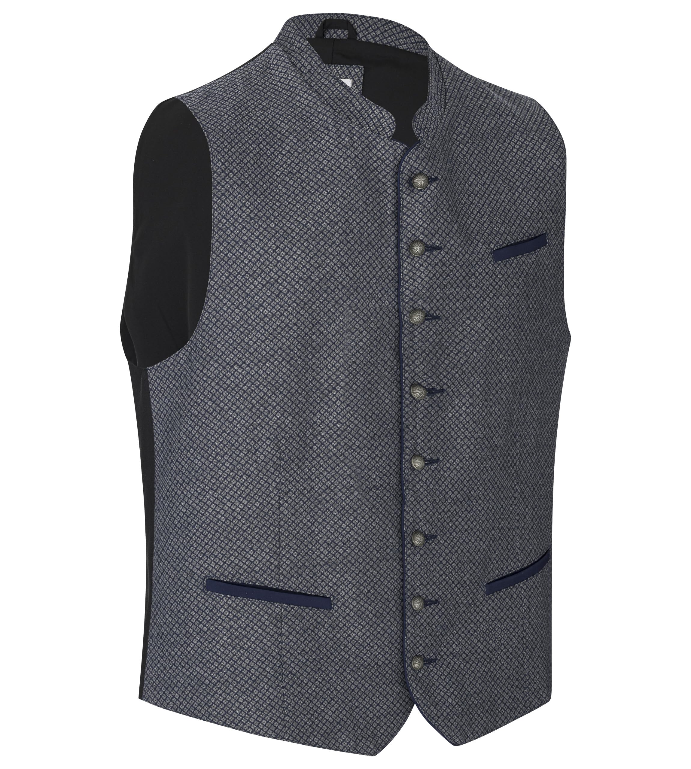 Schöneberger Trachten Couture Gilet da uomo in pelle di alta qualità, per Oktoberfest, colore blu reale