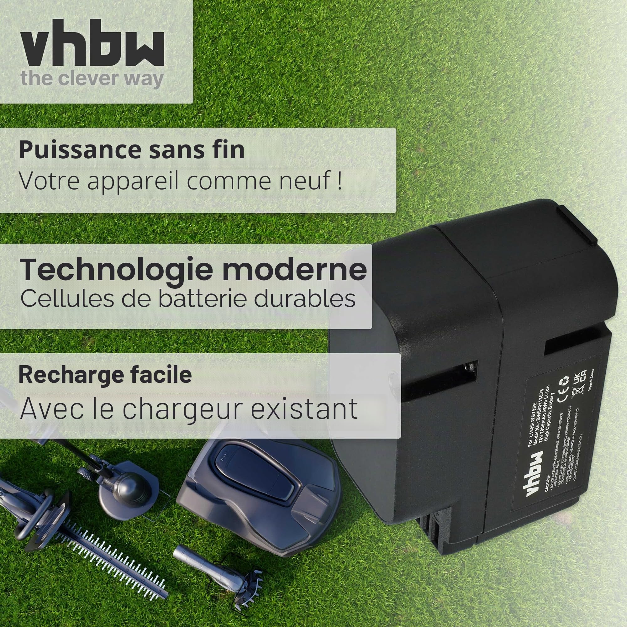 vhbw Batterie Compatible avec Worx Landroid M1000 WG791E.1