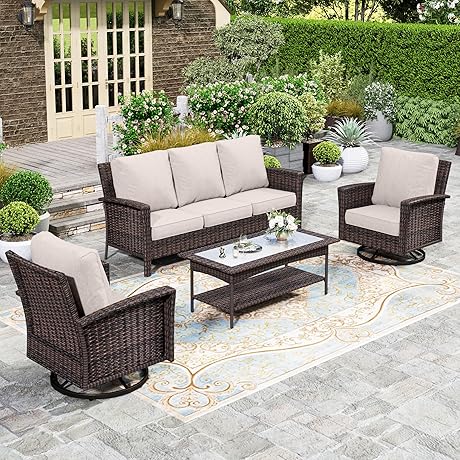 Hera&#x27;s House 4-Piece Patio Furniture Set for Ultimate Outdoor Relaxation