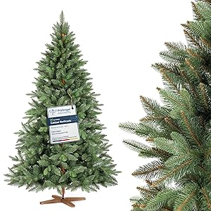 FAIRYTREES Árbol de Navidad, Nordmann Premium 180cm, Hecho en la UE, Árbol Artificial Navideño, Árbol de Navidad con Mezcla de Dos Materiales, Árbol con Soporte de Madera de - Oferta en Dispositivos Amazon y accesorios