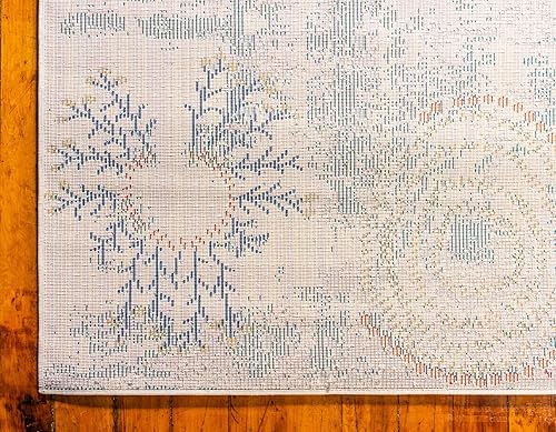 Miniatura 9 de Alfombra moderna Positano de estilo costero de Loom, Polipropileno, beigeazul claro