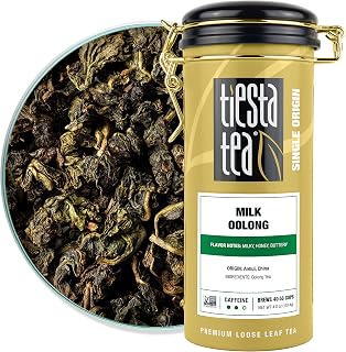 Tiesta Tea - Milk Oolong Tea, Loose Leaf, Single Origin Premium Oolong Blend from China, Medium Caffeinated, Makes Hot or Iced Drink & Up to 50 Cups, 100% Pure Unblended, 4oz Refillable Tin