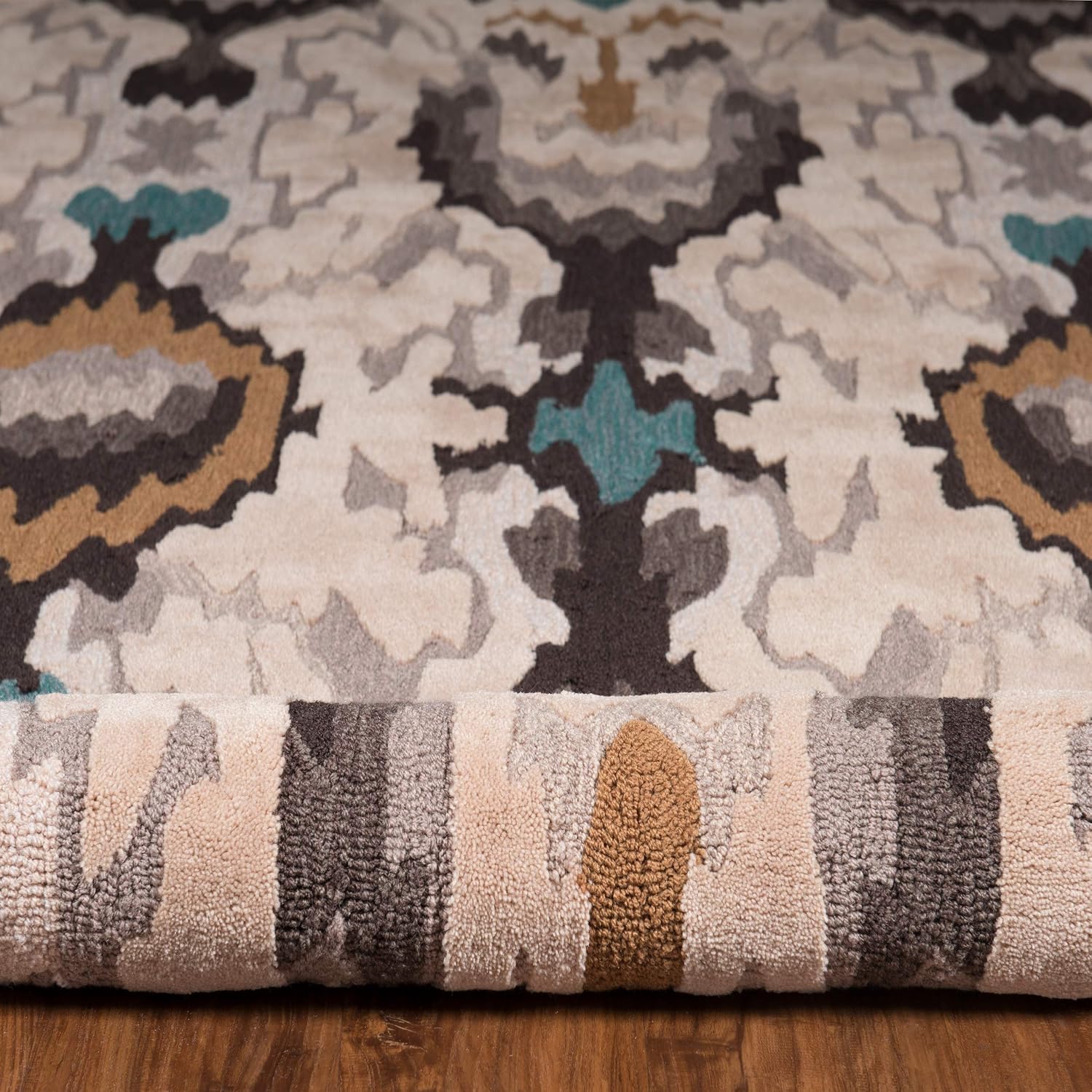 Linon RUG-TAD40081 Trio Collection, Gray, 8 x 10