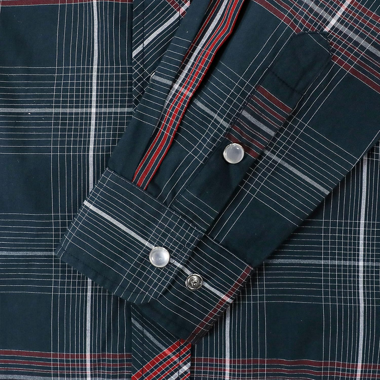 Dubinik Pearl Snap Shirts for Men - Long Sleeve Western Vintage Plaid Shirts - Image 3