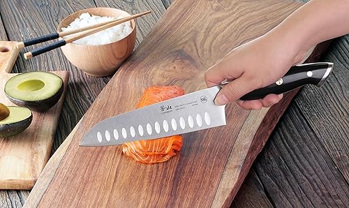 Miniatura 2 de Cangshan Z Series 62496 Cuchillo Santoku forjado de acero alemán, 7 pulgadas