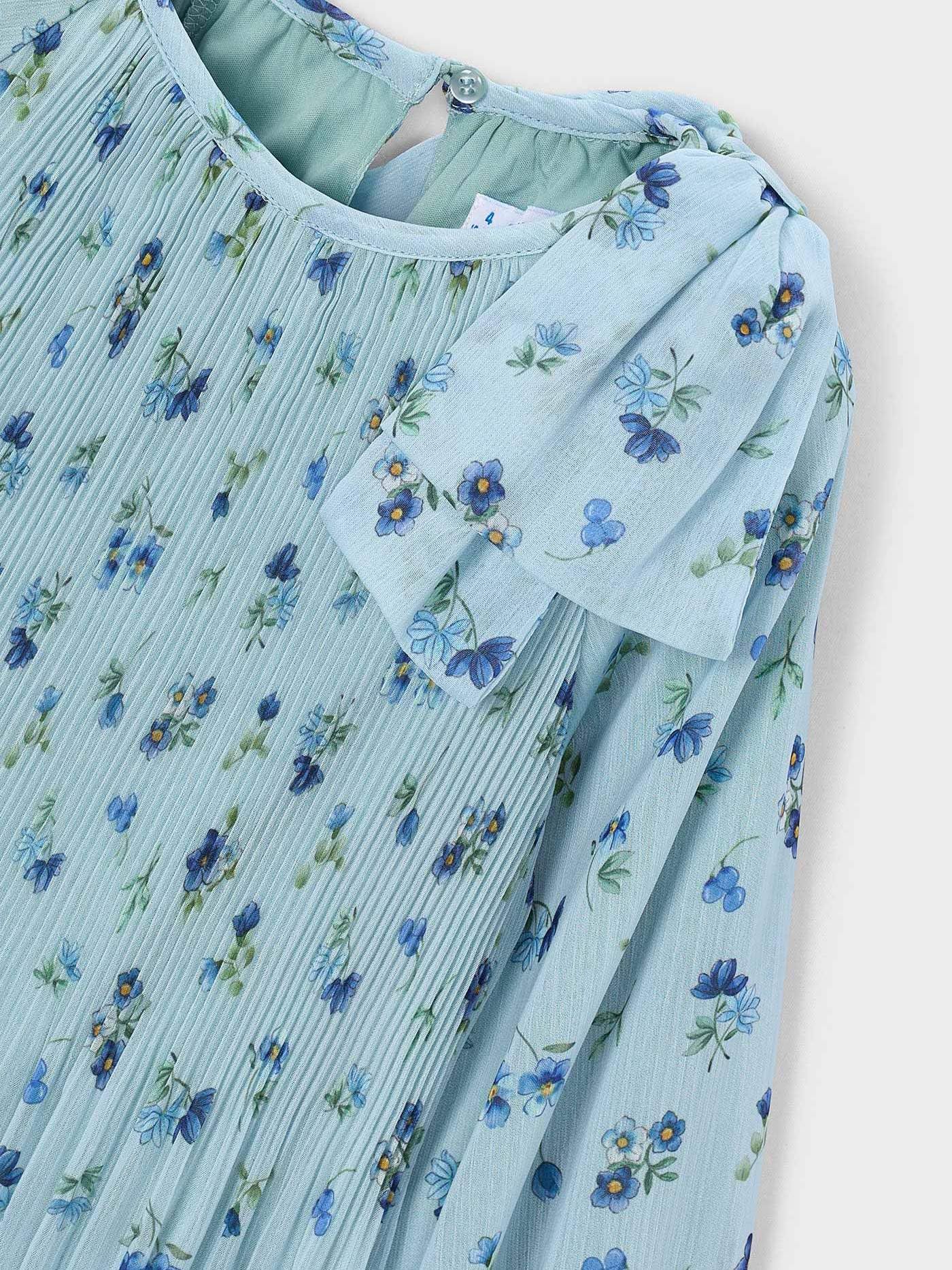 Mayoral Vestido Plisado Estampado para niña Anis
