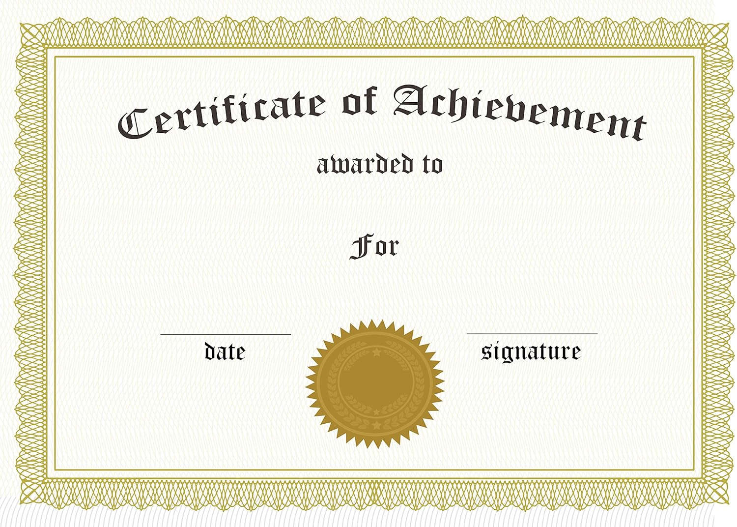 PARTY DECOR Certificate of Achievement Gold Filigree Landscape A4 Pack of 1 Amazon.co.uk Home