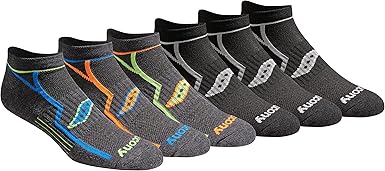 Saucony Men's Rundry Bolt Performance No-Show Socks, Available in M-XXL (6, 12, 18 Pairs)