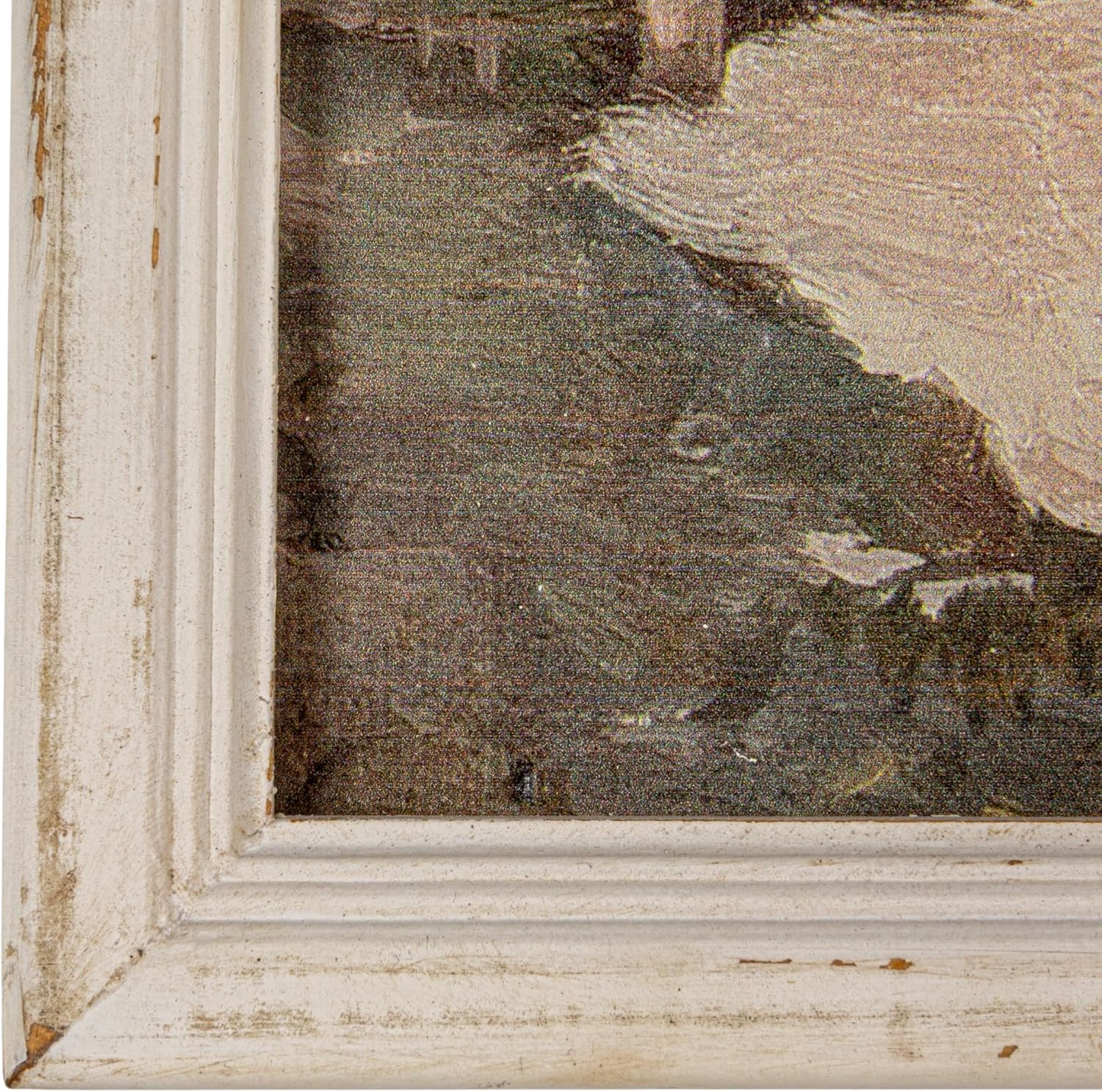 Creative Co-Op Wood Framed Wall Décor with Seaside Landscape, Multicolor