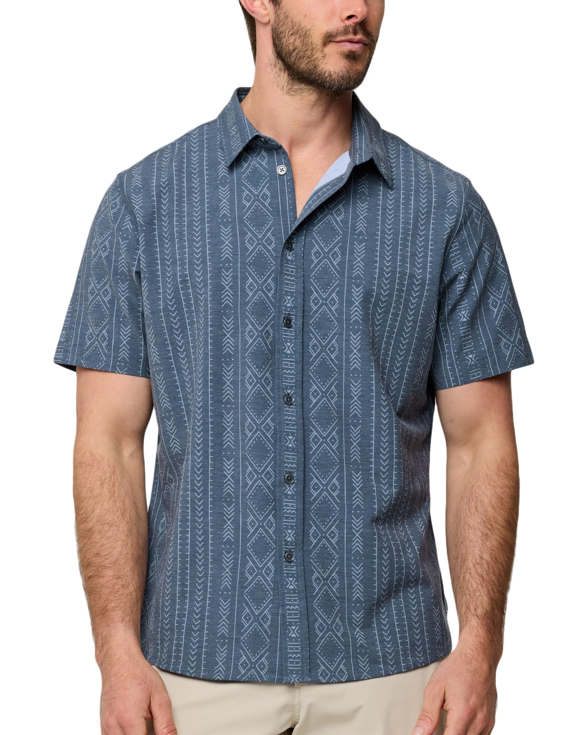 INTO THE AMMens Casual Button Down Shirts - Short Sleeve Summer Beach Hawaiian Tropical Vacation Shirt Relaxed Button Up